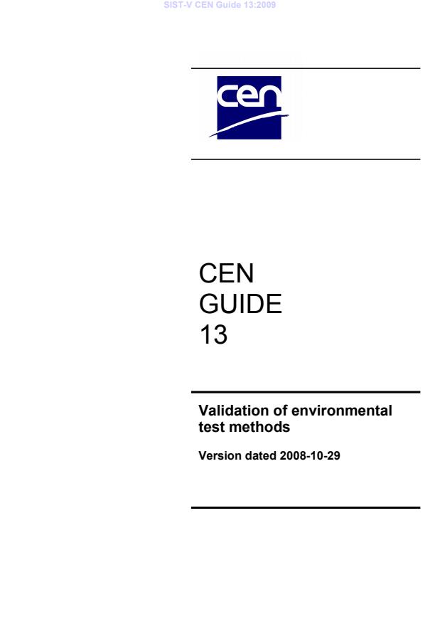 V CEN Guide 13:2009