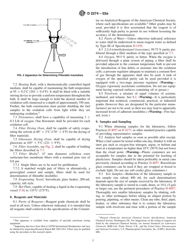 ASTM D2274-03a - Standard Test Method for Oxidation Stability of Distillate Fuel Oil (Accelerated Method)