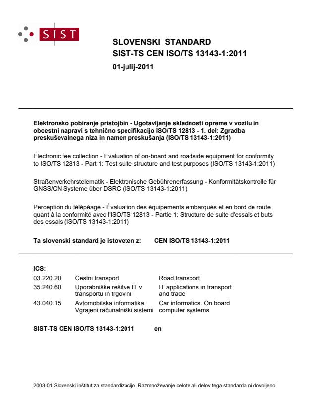 TS CEN ISO/TS 13143-1:2011