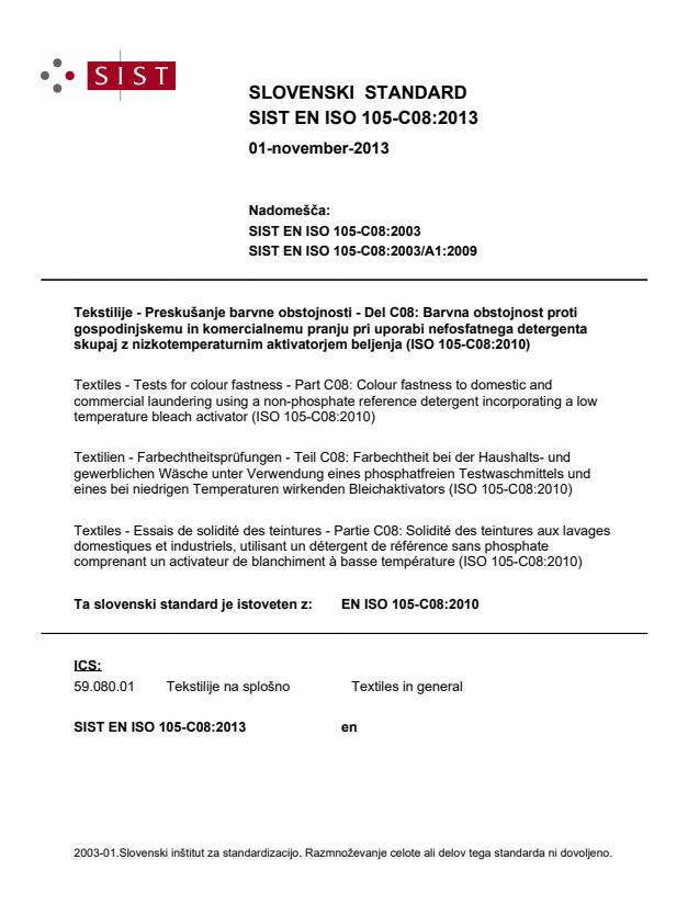 EN ISO 105-C08:2013