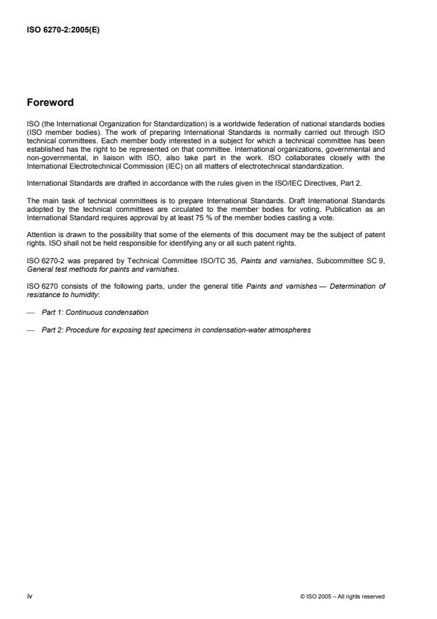 ISO 6270-2:2005 ISO 6270-2:2005 - Paints and varnishes -- Determination of resistance to humidity - Page 4 preview