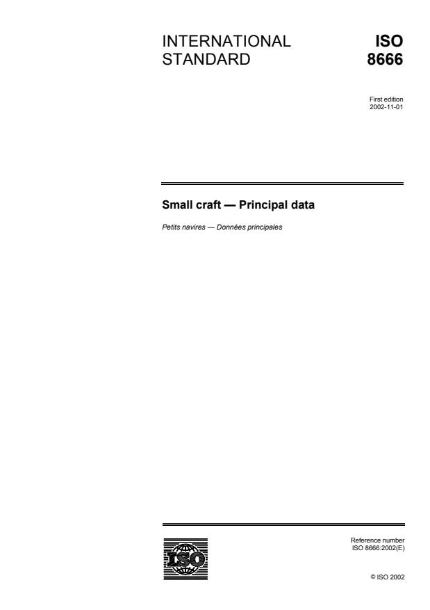 ISO 8666:2002 - Small craft -- Principal data
