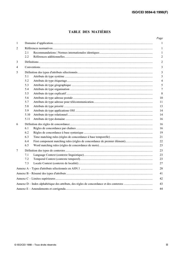 ISO/IEC 9594-6:1998 - Technologies de l'information -- Interconnexion de systemes ouverts (OSI) -- L'annuaire: Types d'attributs sélectionnés
