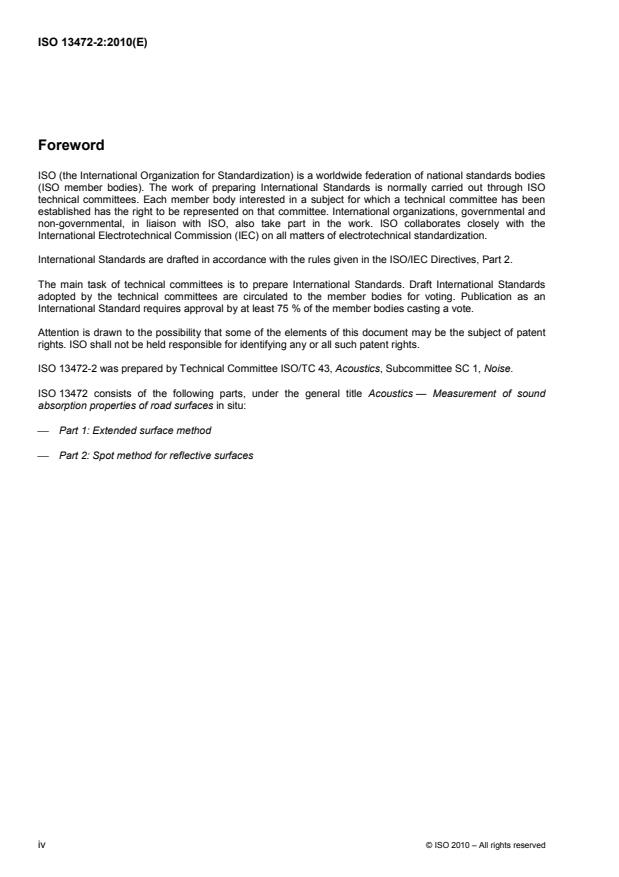 ISO 13472-2:2010 ISO 13472-2:2010 - Acoustics -- Measurement of sound absorption properties of road surfaces in situ - Page 4 preview