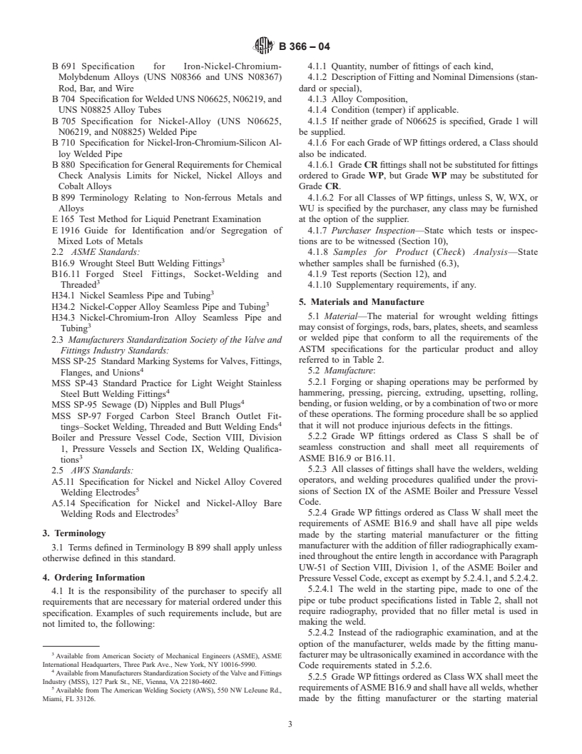 ASTM B366-04 - Standard Specification for Factory-Made Wrought Nickel and Nickel Alloy Fittings