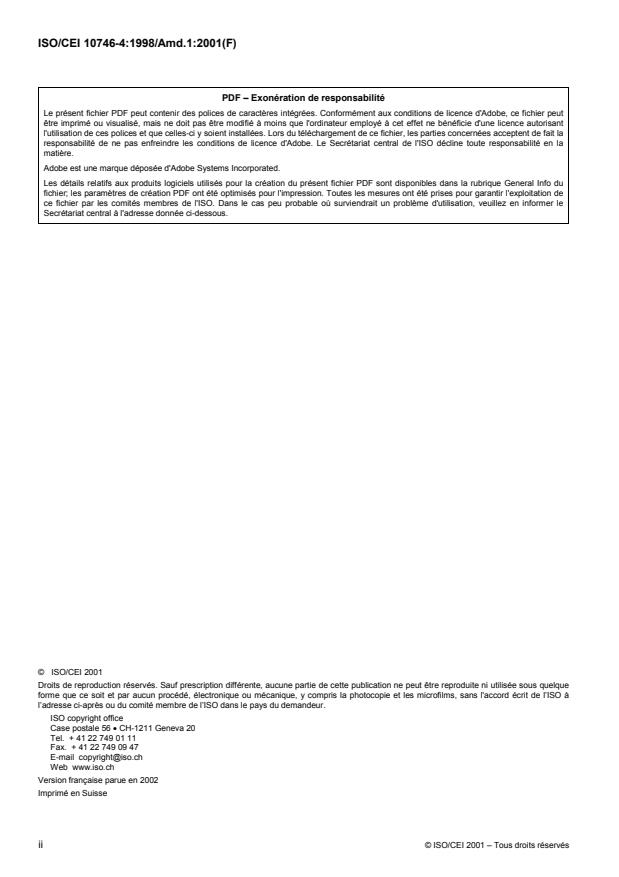 ISO/IEC 10746-4:1998/Amd 1:2001 ISO/IEC 10746-4:1998/Amd 1:2001 - Formalisation de traitement - Page 2 preview