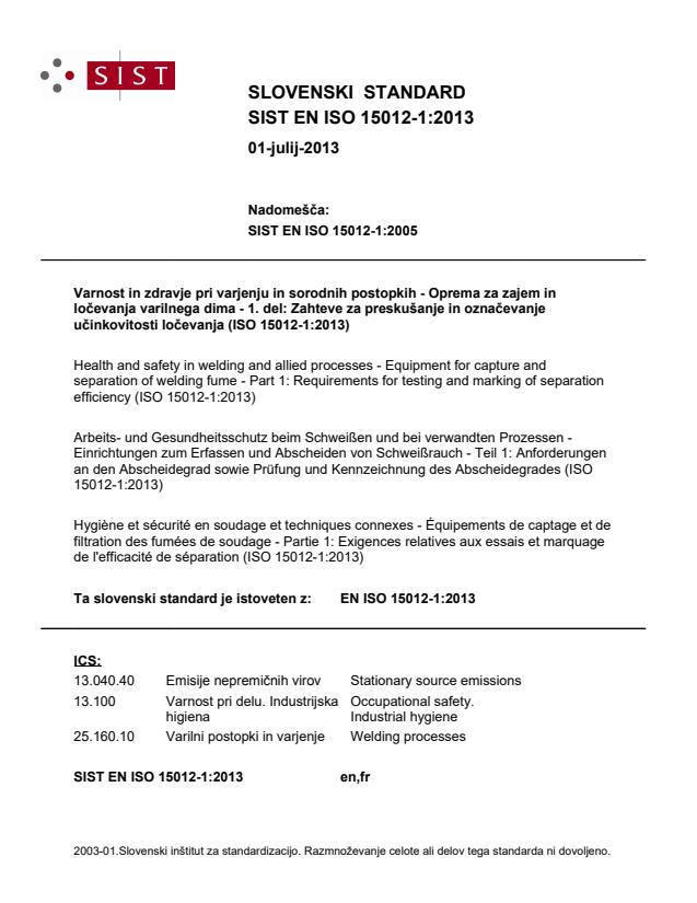 EN ISO 15012-1:2013
