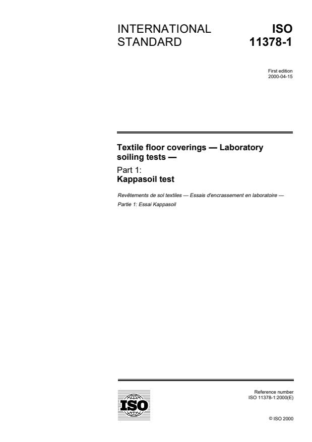 ISO 11378-1:2000 - Textile floor coverings -- Laboratory soiling tests