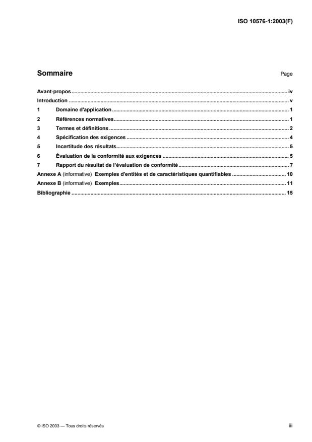 ISO 10576-1:2003 - Méthodes statistiques -- Lignes directrices pour l'évaluation de la conformité a des exigences spécifiques