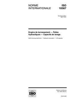 ISO 10567:2007 - Engins de terrassement — Pelles hydrauliques — Capacité de levage
Released:10/3/2007 - Page 1 preview