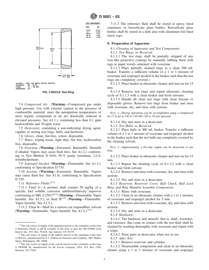 ASTM D5001-03 - Standard Test Method for Measurement of Lubricity of Aviation Turbine Fuels by the Ball-on-Cylinder Lubricity Evaluator (BOCLE)