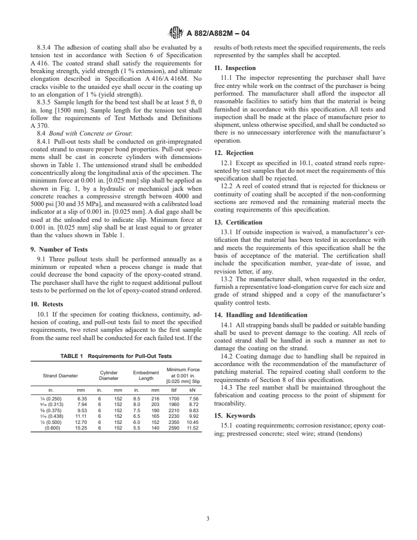 ASTM A882/A882M-04 - Standard Specification for Filled Epoxy-Coated Seven-Wire Prestressing Steel Strand