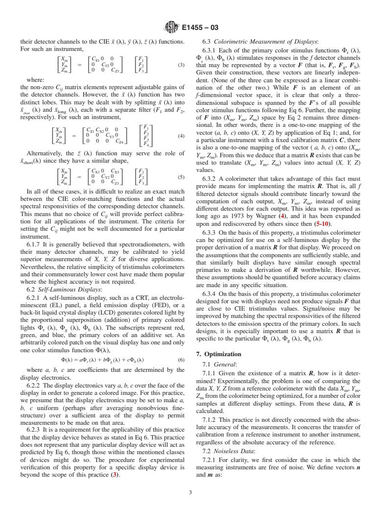 ASTM E1455-03 - Standard Practice for Obtaining Colorimetric Data from a Visual Display Unit Using Tristimulus Colorimeters