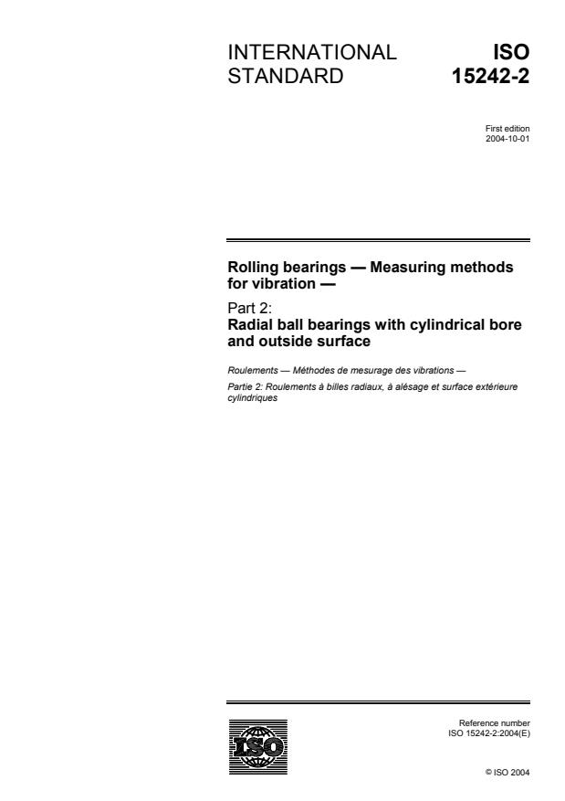 ISO 15242-2:2004 - Rolling bearings -- Measuring methods for vibration