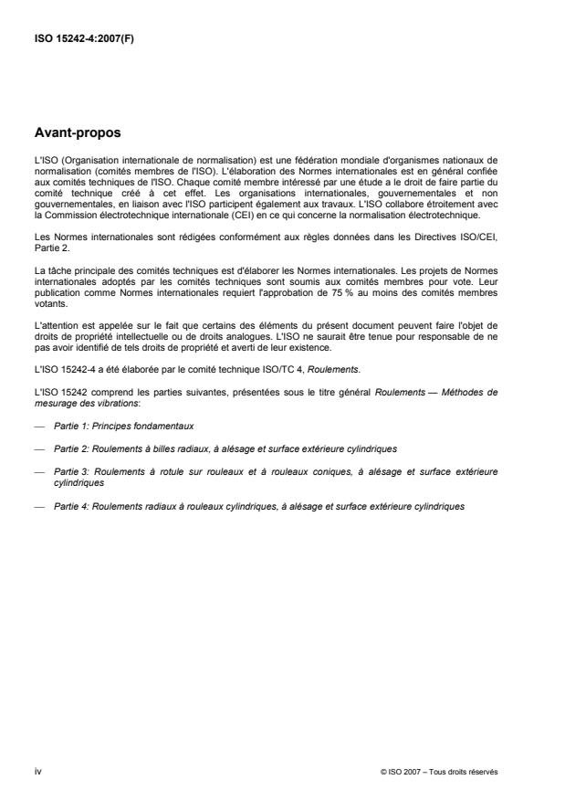 ISO 15242-4:2007 ISO 15242-4:2007 - Roulements -- Méthodes de mesurage des vibrations - Page 4 preview