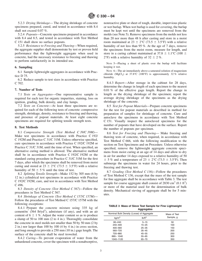 ASTM C330-04 - Standard Specification for Lightweight Aggregates for Structural Concrete