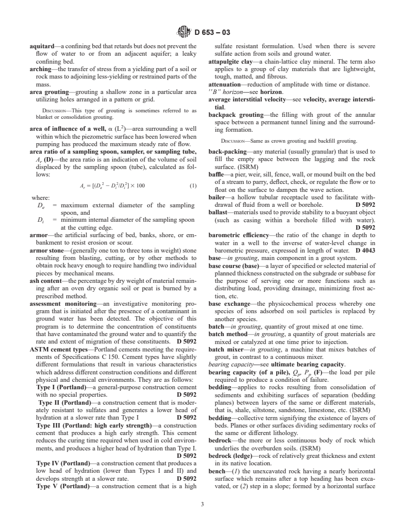 ASTM D653-03 - Standard Terminology Relating to Soil, Rock, and Contained Fluids