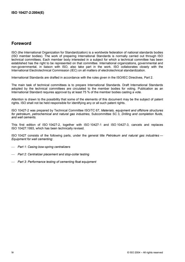 ISO 10427-2:2004 ISO 10427-2:2004 - Petroleum and natural gas industries -- Equipment for well cementing - Page 4 preview