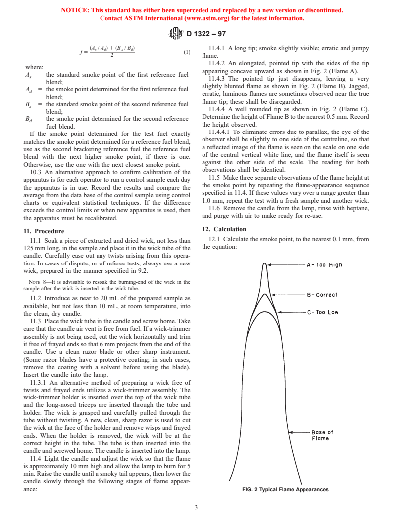 ASTM D1322-97 - Standard Test Method for Smoke Point of Kerosine and Aviation Turbine Fuel