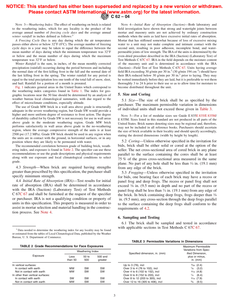 ASTM C62-04 - Standard Specification for Building Brick (Solid Masonry Units Made From Clay or Shale)