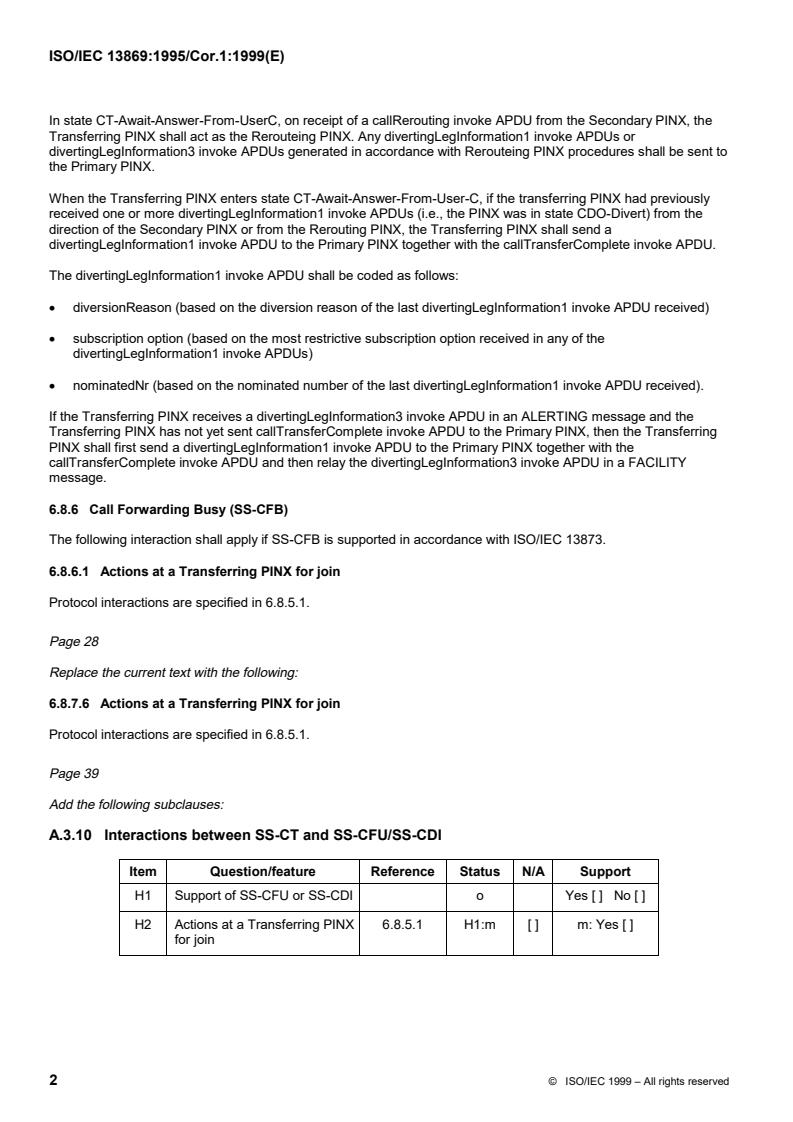 ISO/IEC 13869:1995/Cor 1:1999 - Information technology