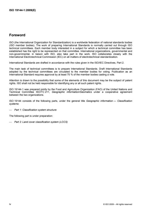 ISO 19144-1:2009 ISO 19144-1:2009 - Geographic information -- Classification systems - Page 4 preview