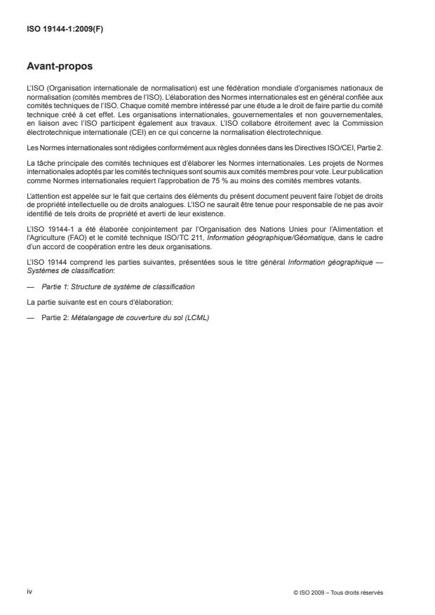 ISO 19144-1:2009 ISO 19144-1:2009 - Information géographique -- Systemes de classification - Page 4 preview