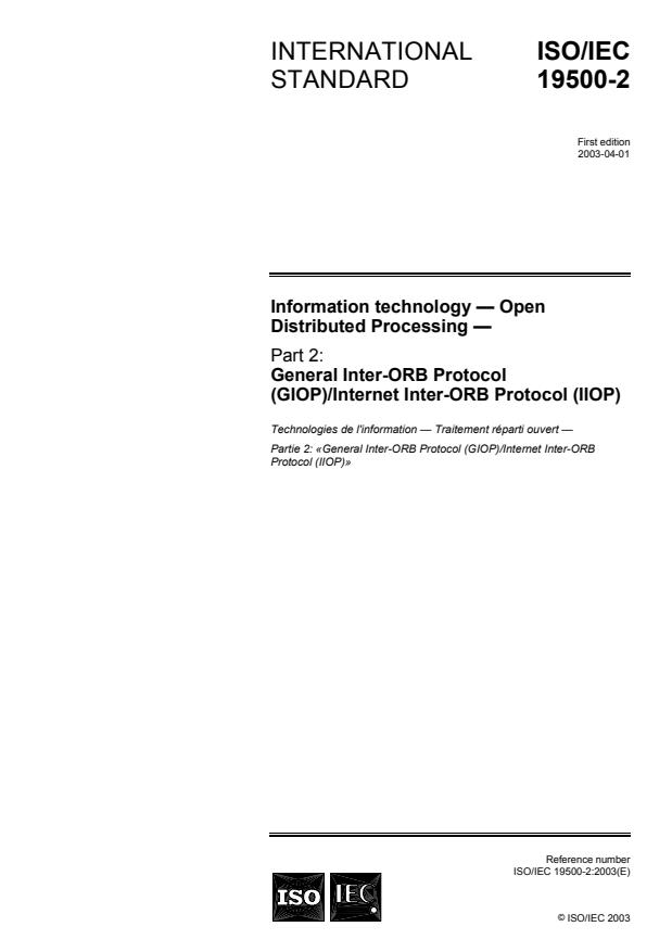 ISO/IEC 19500-2:2003 - Information technology -- Open Distributed Processing