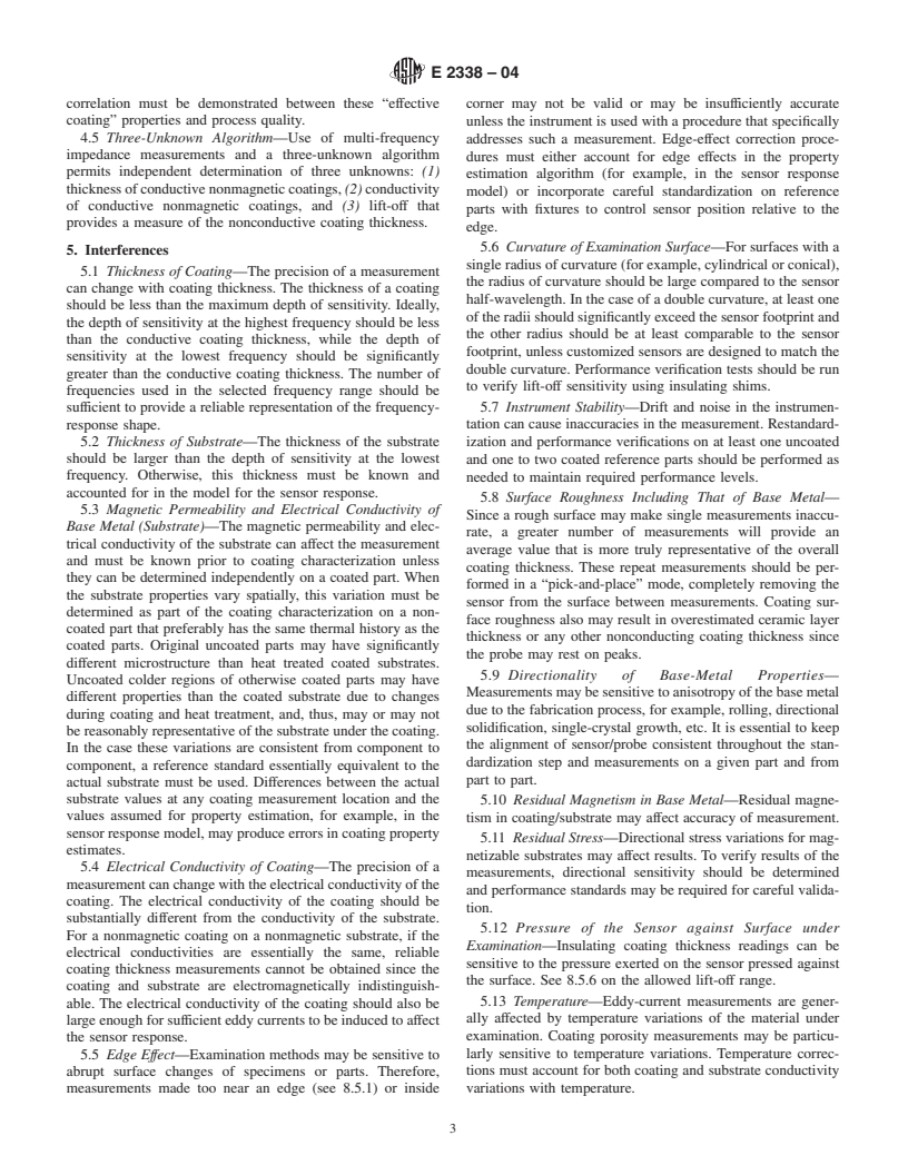 ASTM E2338-04 - Standard Practice for Characterization of Coatings Using Conformable Eddy-Current Sensors without Coating Reference Standards