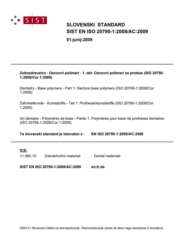 EN ISO 20795-1:2008/AC:2009 EN ISO 20795-1:2008/AC:2009 - Page 1 preview