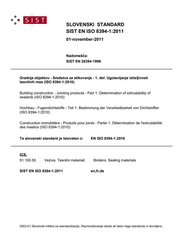 EN ISO 8394-1:2011