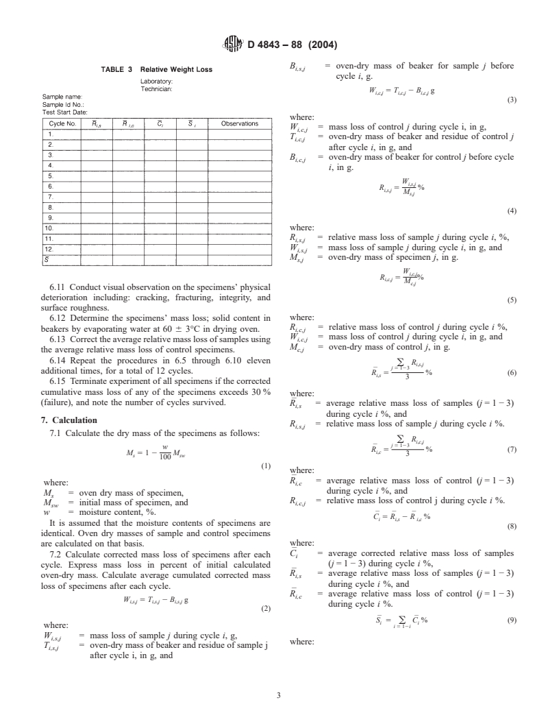 ASTM D4843-88(2004) - Standard Test Method for Wetting and Drying Test of Solid Wastes