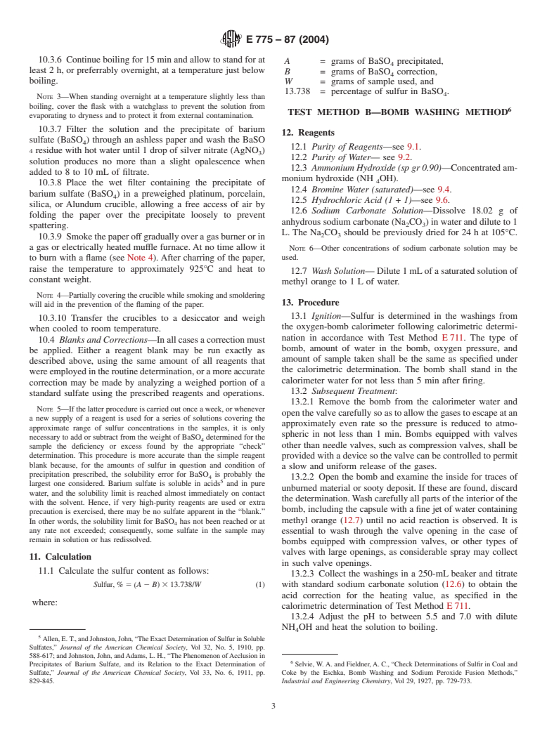 ASTM E775-87(2004) - Standard Test Methods for Total Sulfur in the Analysis Sample of Refuse-Derived Fuel