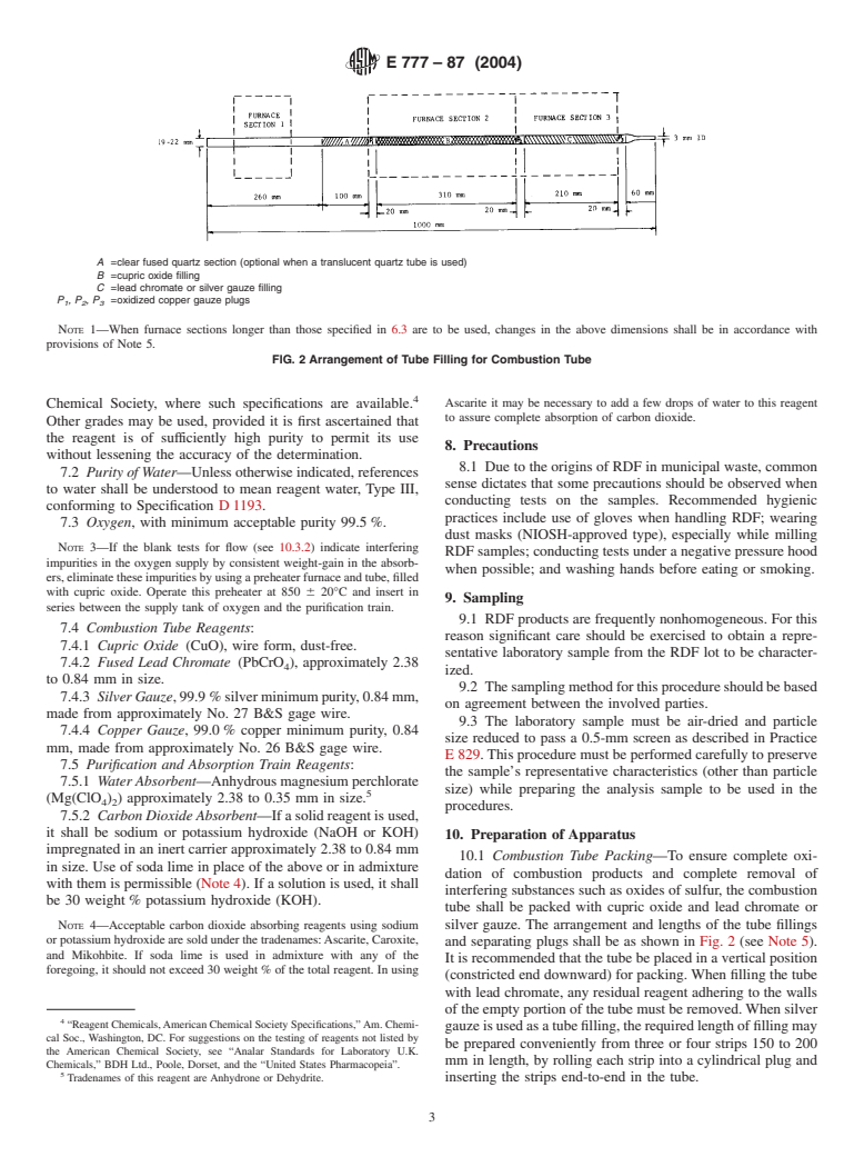 ASTM E777-87(2004) - Standard Test Method for Carbon and Hydrogen in the Analysis Sample of Refuse-Derived Fuel