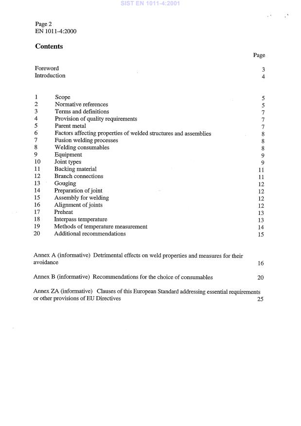 EN 1011-4:2000 EN 1011-4:2001 - Page 4 preview