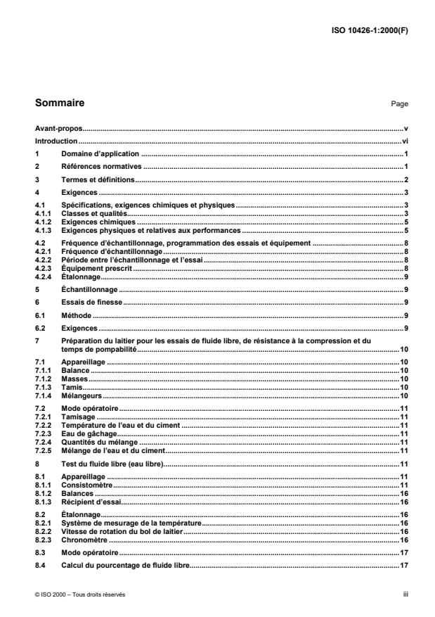 ISO 10426-1:2000 - Industries du pétrole et du gaz naturel -- Ciments et matériaux pour la  cimentation des puits