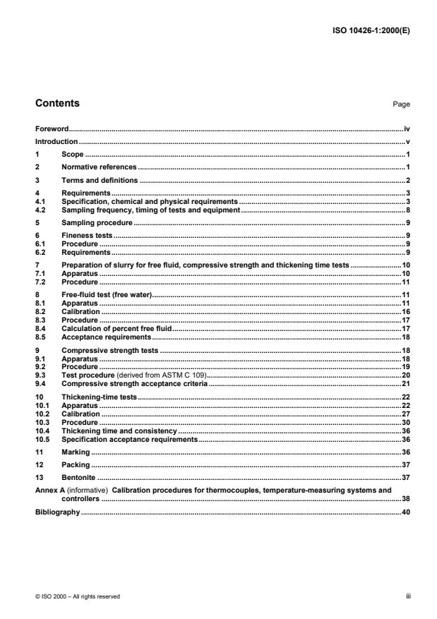 ISO 10426-1:2000 - Petroleum and natural gas industries -- Cements and materials for well cementing