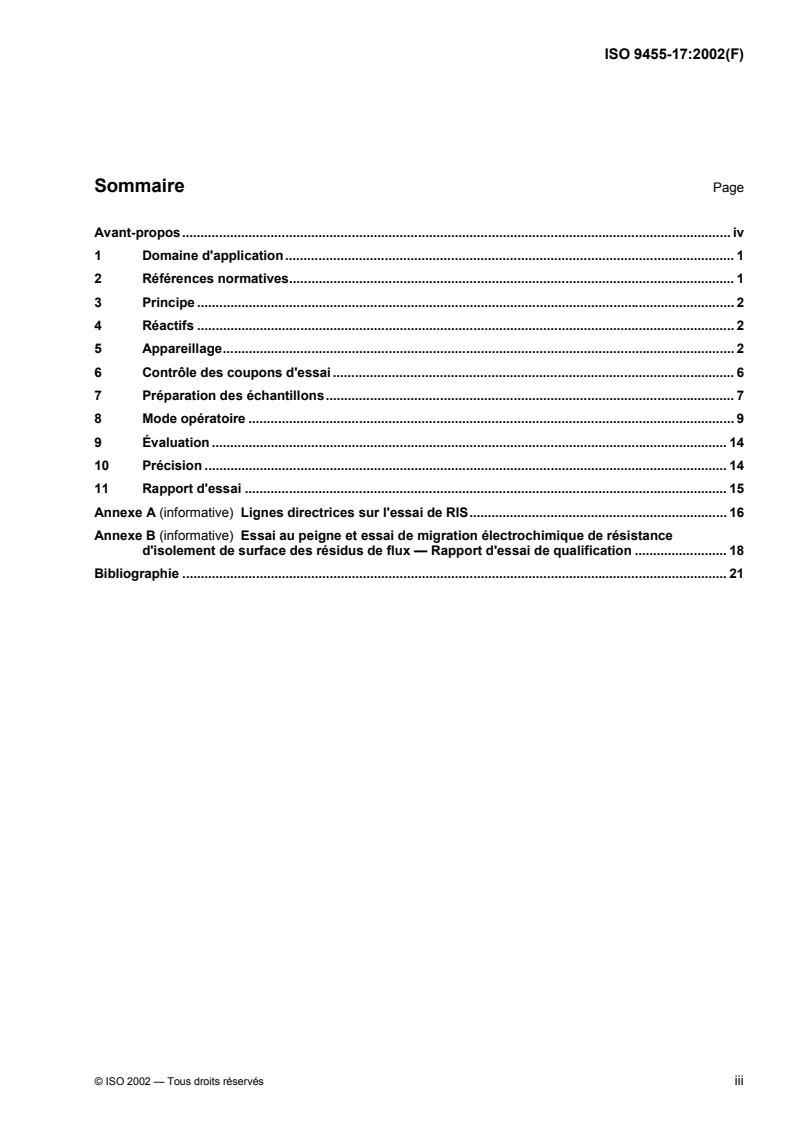 ISO 9455-17:2002 - Flux de brasage tendre — Méthodes d'essai — Partie 17: Essai au peigne et essai de migration électrochimique de résistance d'isolement de surface des résidus de flux
Released:12/9/2002
