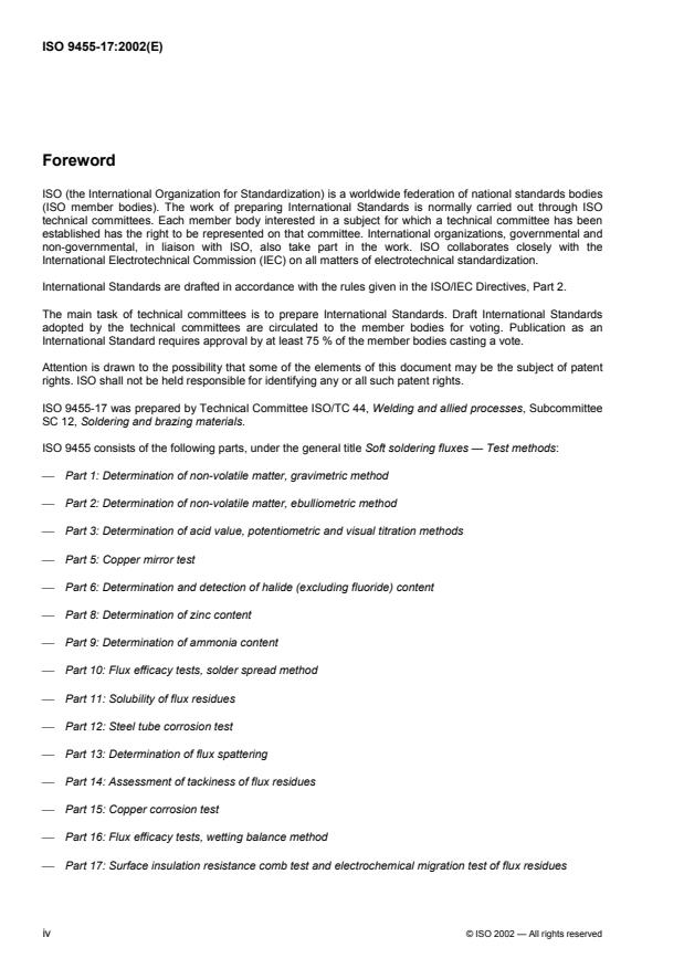ISO 9455-17:2002 ISO 9455-17:2002 - Soft soldering fluxes -- Test methods - Page 4 preview