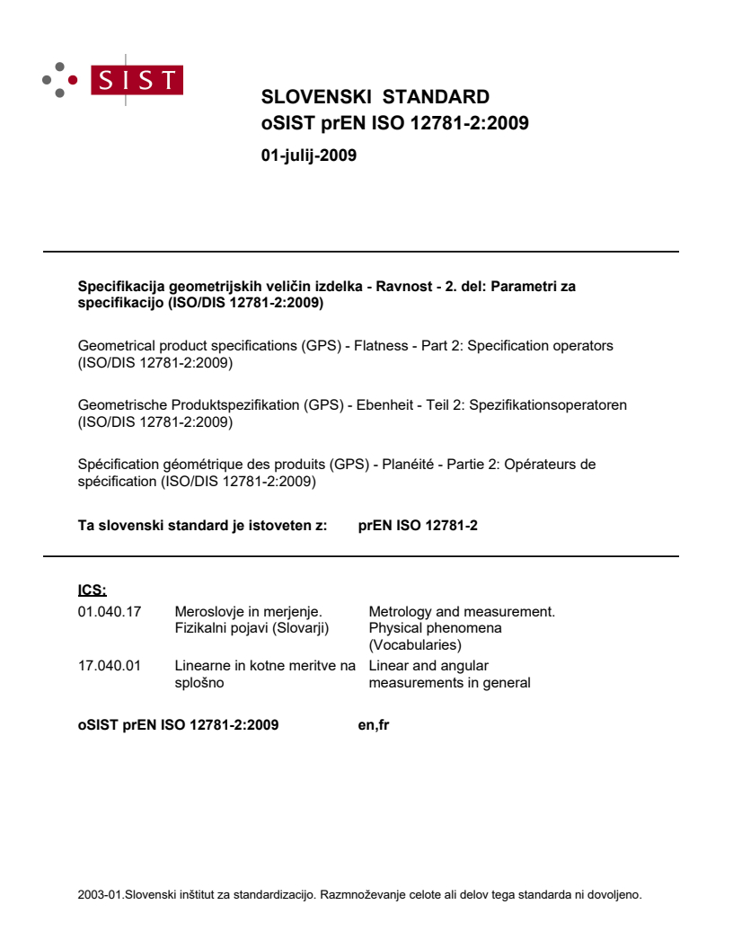 prEN ISO 12781-2:2009