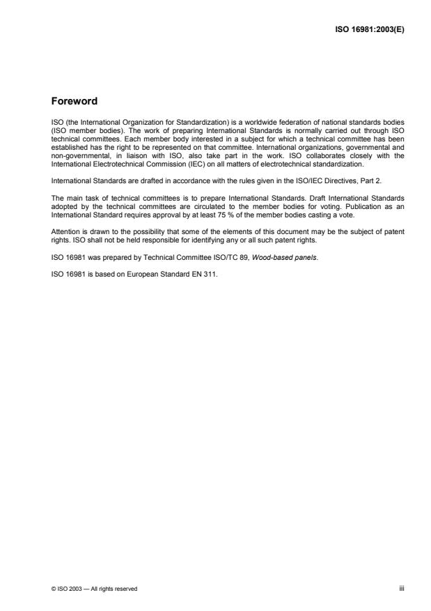 ISO 16981:2003 - Wood-based panels -- Determination of surface soundness