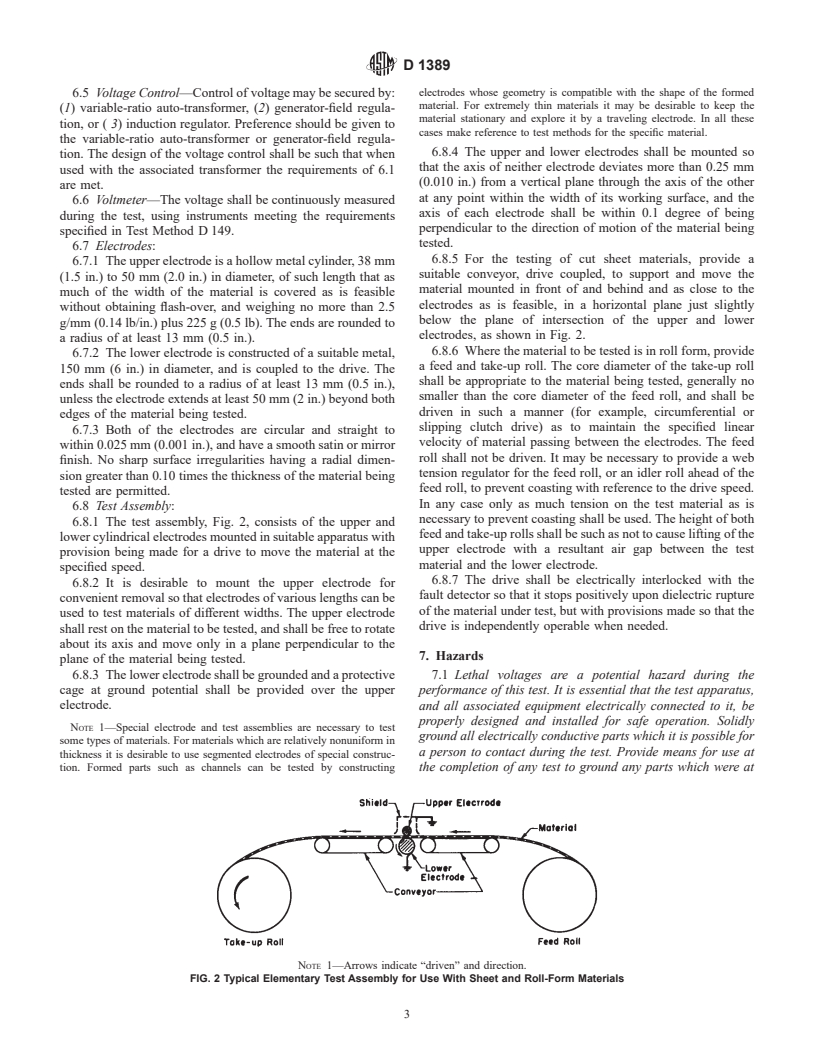 ASTM D1389-97a - Standard Test Method for Proof-Voltage Testing of Thin Solid Electrical Insulating Materials