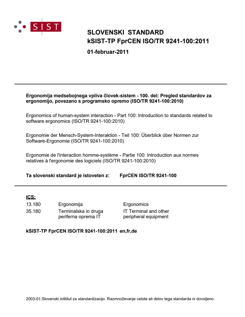 kTP FprCEN ISO/TR 9241-100:2011