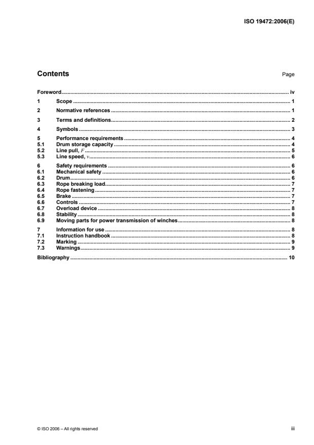 ISO 19472:2006 - Machinery for forestry -- Winches -- Dimensions, performance and safety