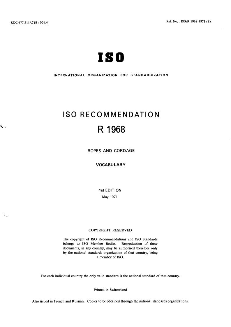 ISO/R 1968:1971 - Title missing - Legacy paper document
Released:1/1/1971
