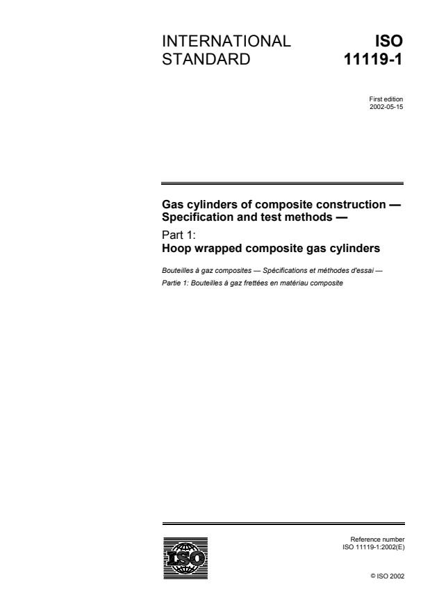 ISO 11119-1:2002 - Gas cylinders of composite construction -- Specification and test methods