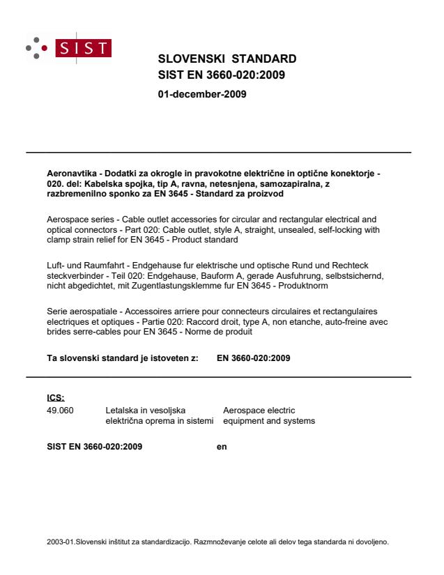 EN 3660-020:2009 EN 3660-020:2009 - Page 1 preview