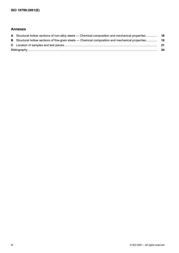 ISO 10799:2001 ISO 10799:2001 - Structural steels -- Cold-formed, welded, structural hollow sections -- Technical delivery requirements - Page 4 preview