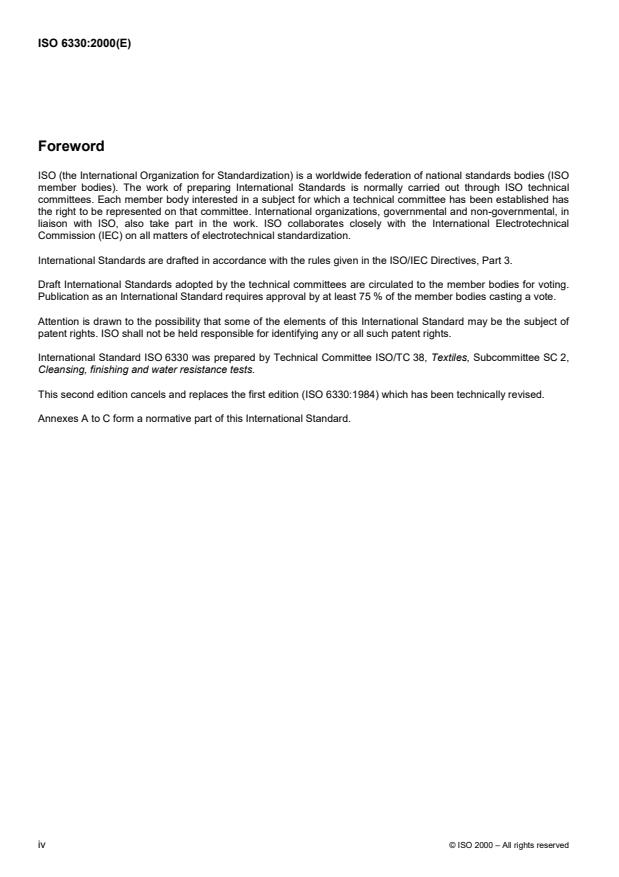 ISO 6330:2000 ISO 6330:2000 - Textiles -- Domestic washing and drying procedures for textile testing - Page 4 preview