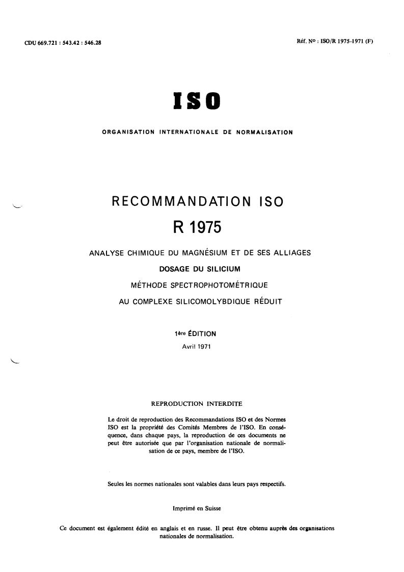 ISO/R 1975:1971 - Title missing - Legacy paper document
Released:1/1/1971